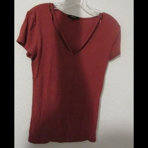 Maroon Ribbed Tee